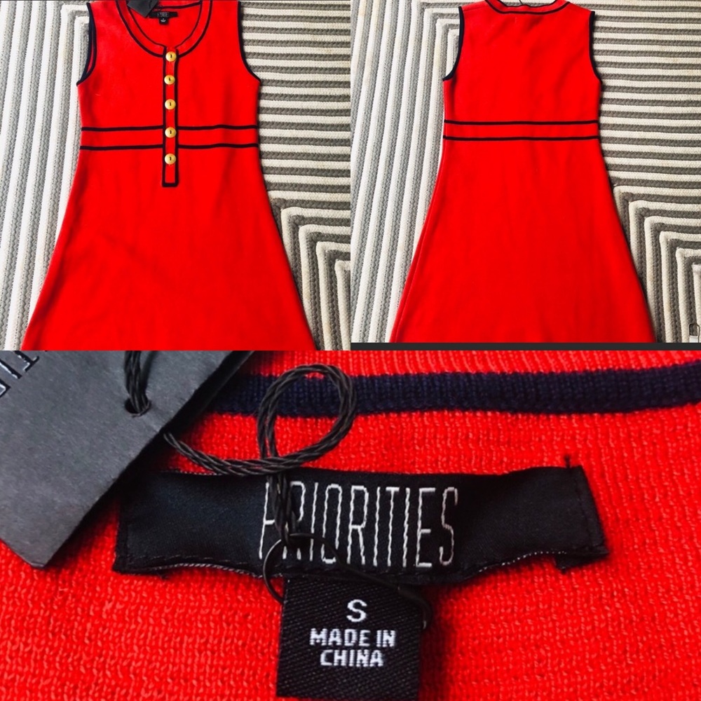 NWT Retro 1960’s Red Knit Aline Mini Dress Small
